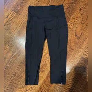 Lululemon Fast & Free Crop II Leggings Nulux 19" Black Women's Size 6